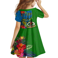 Vanuatu Malampa Day Family Matching Short Sleeve Bodycon Dress and Hawaiian Shirt Coat Of Arms Mix Tropical Flowers LT14 - Polynesian Pride