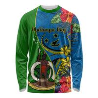 Vanuatu Malampa Day Long Sleeve Shirt Coat Of Arms Mix Tropical Flowers LT14 Unisex Green - Polynesian Pride