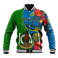 personalised-vanuatu-malampa-day-baseball-jacket-coat-of-arms-mix-tropical-flowers