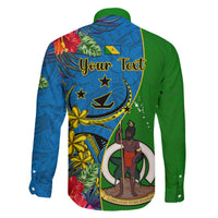 Personalised Vanuatu Malampa Day Family Matching Mermaid Dress and Hawaiian Shirt Coat Of Arms Mix Tropical Flowers LT14 - Polynesian Pride