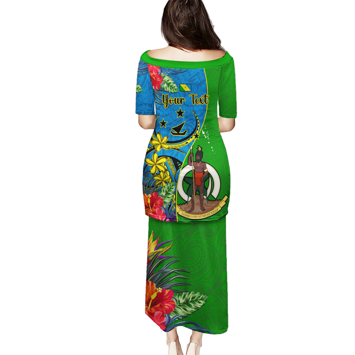 personalised-vanuatu-malampa-day-puletasi-coat-of-arms-mix-tropical-flowers