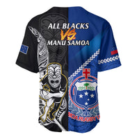 New Zealand And Samoa Rugby Baseball Jersey All Black Tiki Fern Mix Manu Samoa 2023 World Cup LT14 - Polynesian Pride