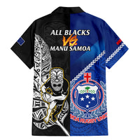 New Zealand And Samoa Rugby Family Matching Mermaid Dress and Hawaiian Shirt All Black Tiki Fern Mix Manu Samoa 2023 World Cup LT14 - Polynesian Pride