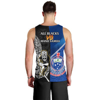 New Zealand And Samoa Rugby Men Tank Top All Black Tiki Fern Mix Manu Samoa 2023 World Cup LT14 - Polynesian Pride