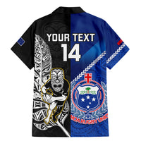 Custom New Zealand And Samoa Rugby Family Matching Mermaid Dress and Hawaiian Shirt All Black Tiki Fern Mix Manu Samoa 2023 World Cup LT14 - Polynesian Pride