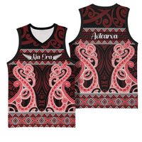 Kia Ora New Zealand Basketball Jersey Maori Language Week Whero Taniko Motif LT14 - Polynesian Pride