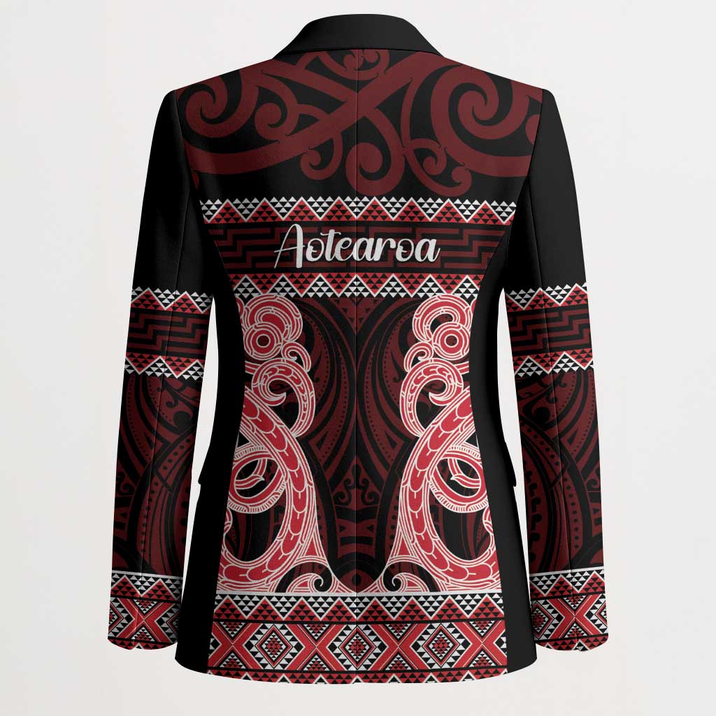 Kia Ora New Zealand Blazer Maori Language Week Whero Taniko Motif - Polynesian Pride
