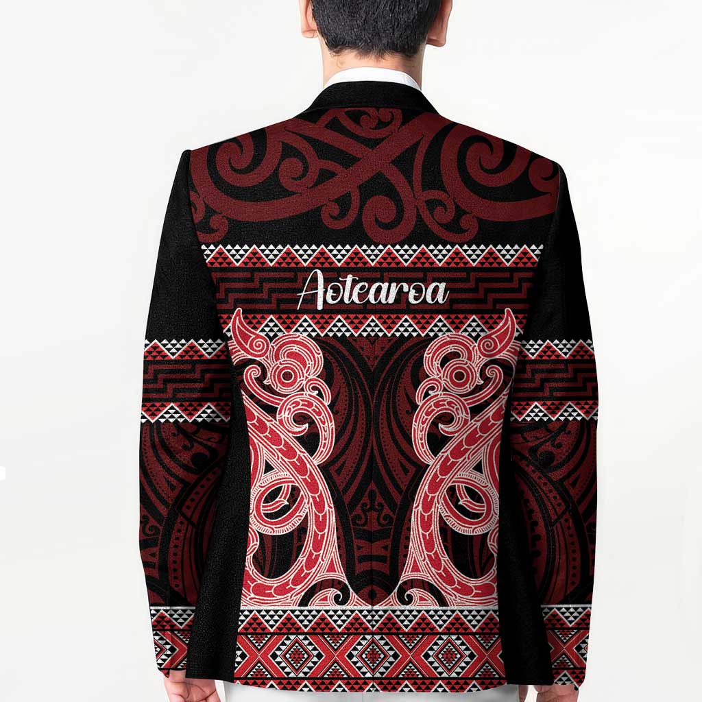 Kia Ora New Zealand Blazer Maori Language Week Whero Taniko Motif - Polynesian Pride