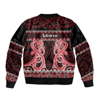 Kia Ora New Zealand Bomber Jacket Maori Language Week Whero Taniko Motif - Polynesian Pride