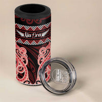 Kia Ora New Zealand 4 in 1 Can Cooler Tumbler Maori Language Week Whero Taniko Motif LT14 - Polynesian Pride