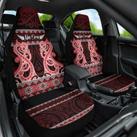Kia Ora New Zealand Car Seat Cover Maori Language Week Whero Taniko Motif LT14 One Size Red - Polynesian Pride