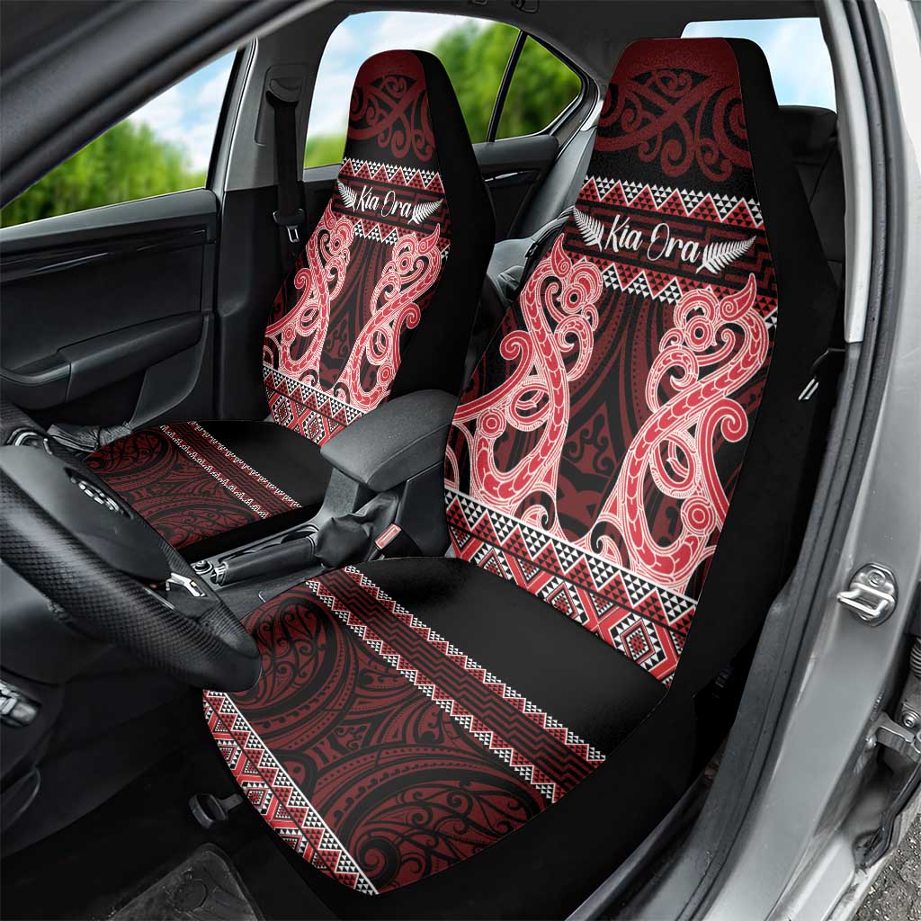 Kia Ora New Zealand Car Seat Cover Maori Language Week Whero Taniko Motif LT14 - Polynesian Pride