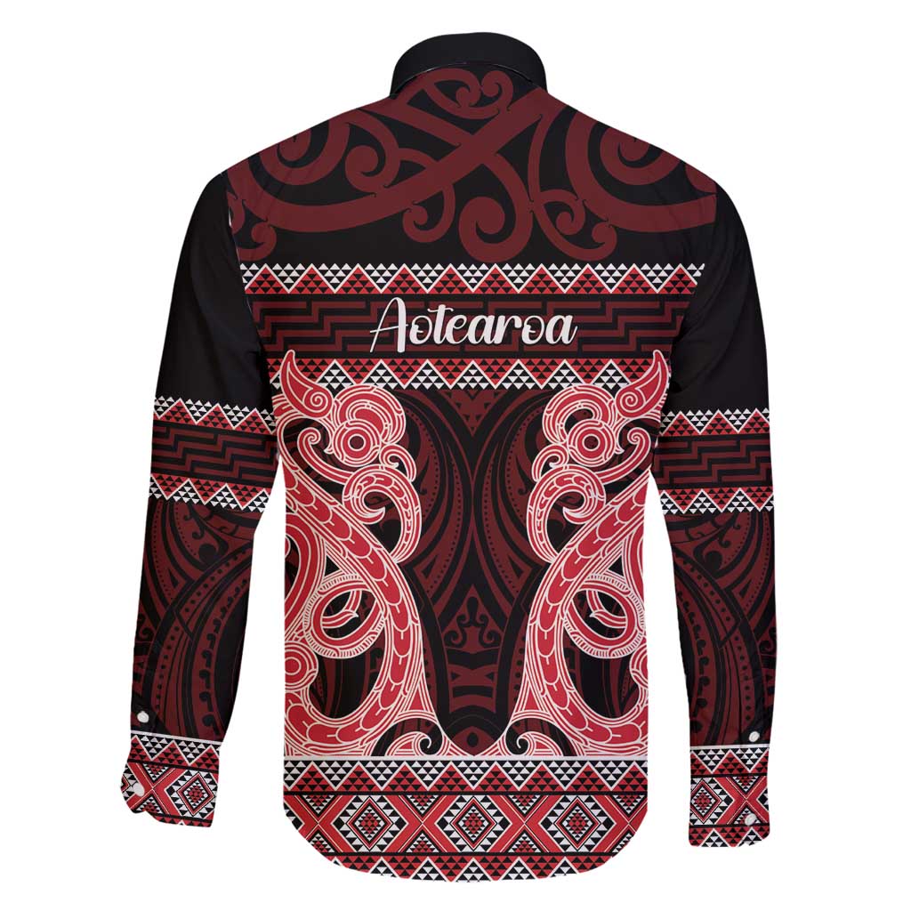 Kia Ora New Zealand Family Matching Tank Maxi Dress and Hawaiian Shirt Maori Language Week Whero Taniko Motif LT14 - Polynesian Pride