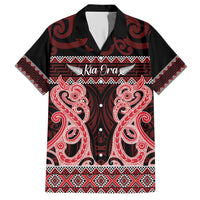Kia Ora New Zealand Hawaiian Shirt Maori Language Week Whero Taniko Motif LT14 Red - Polynesian Pride