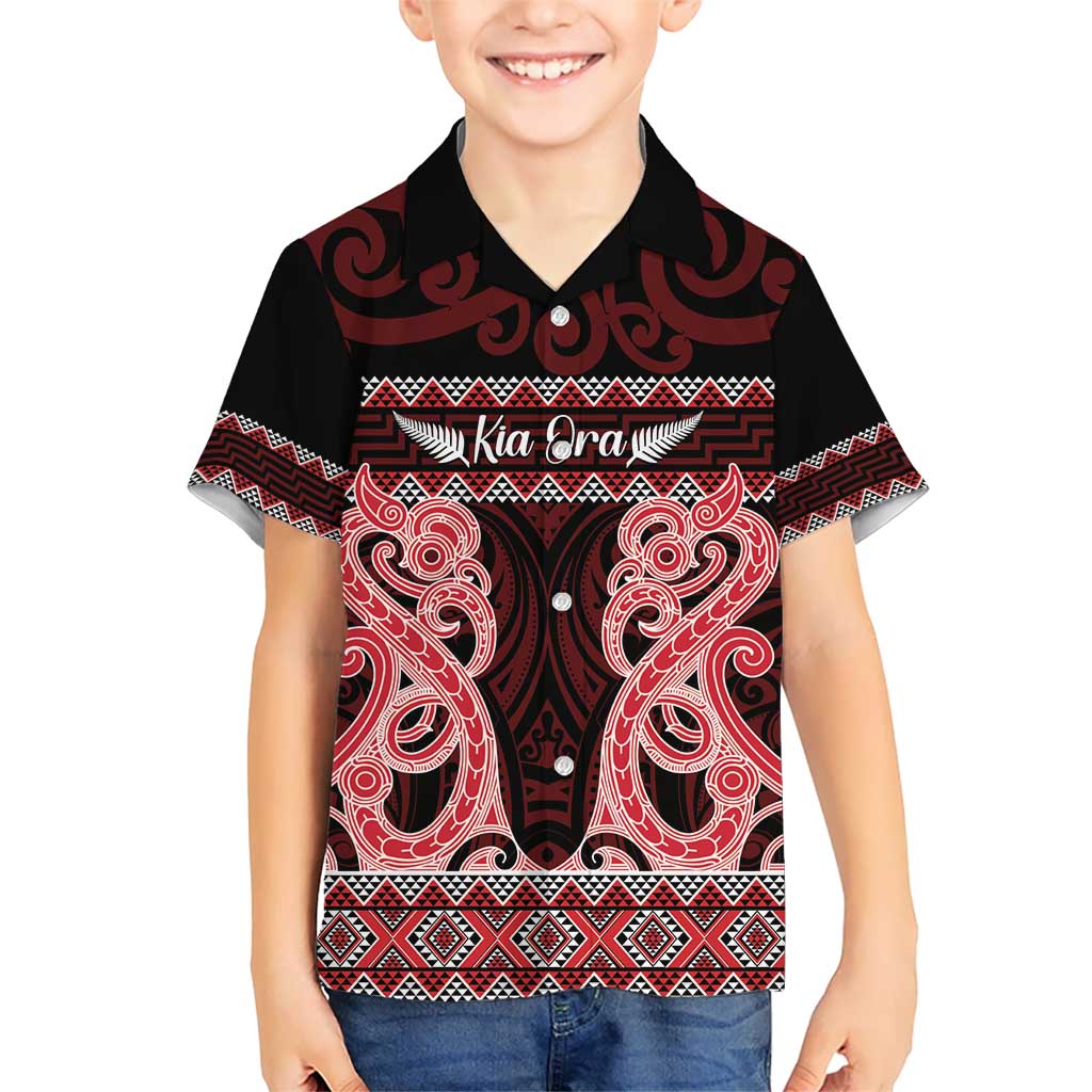Kia Ora New Zealand Hawaiian Shirt Maori Language Week Whero Taniko Motif LT14 - Polynesian Pride