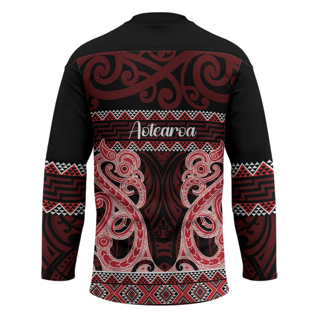 Kia Ora New Zealand Hockey Jersey Maori Language Week Whero Taniko Motif LT14 - Polynesian Pride