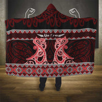 Kia Ora New Zealand Hooded Blanket Maori Language Week Whero Taniko Motif LT14 - Polynesian Pride