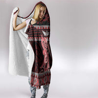 Kia Ora New Zealand Hooded Blanket Maori Language Week Whero Taniko Motif LT14 - Polynesian Pride