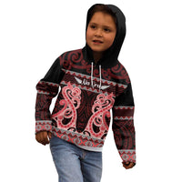 Kia Ora New Zealand Kid Hoodie Maori Language Week Whero Taniko Motif LT14 - Polynesian Pride