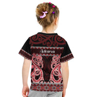 Kia Ora New Zealand Kid T Shirt Maori Language Week Whero Taniko Motif LT14 - Polynesian Pride