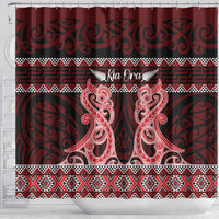 Kia Ora New Zealand Shower Curtain Maori Language Week Whero Taniko Motif LT14 - Polynesian Pride