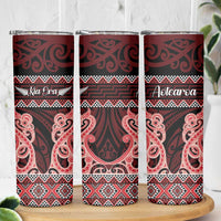 Kia Ora New Zealand Skinny Tumbler Maori Language Week Whero Taniko Motif LT14 - Polynesian Pride