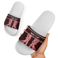 Kia Ora New Zealand Slide Sandals Maori Language Week Whero Taniko Motif - Polynesian Pride