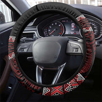 Kia Ora New Zealand Steering Wheel Cover Maori Language Week Whero Taniko Motif LT14 - Polynesian Pride