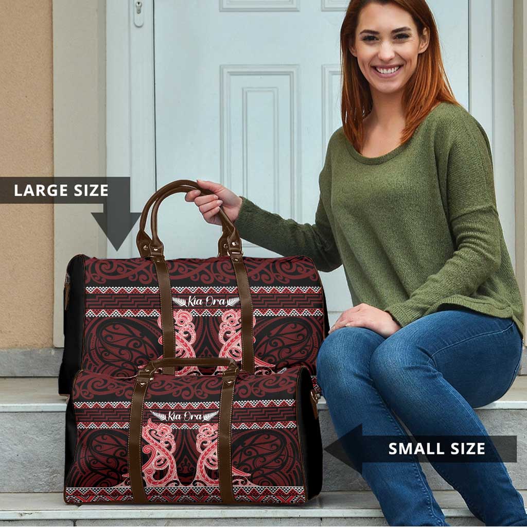 Kia Ora New Zealand Travel Bag Maori Language Week Whero Taniko Motif LT14 - Polynesian Pride