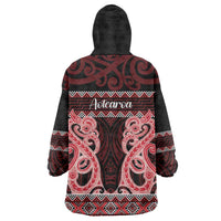 Kia Ora New Zealand Wearable Blanket Hoodie Maori Language Week Whero Taniko Motif LT14 - Polynesian Pride