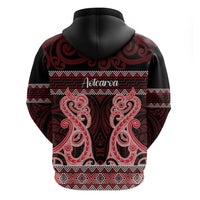 Kia Ora New Zealand Zip Hoodie Maori Language Week Whero Taniko Motif LT14 - Polynesian Pride