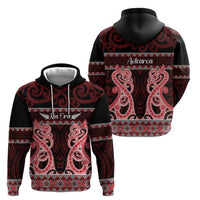 Kia Ora New Zealand Zip Hoodie Maori Language Week Whero Taniko Motif LT14 - Polynesian Pride