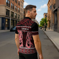Kia Ora New Zealand Zipper Polo Shirt Maori Language Week Whero Taniko Motif LT14 - Polynesian Pride