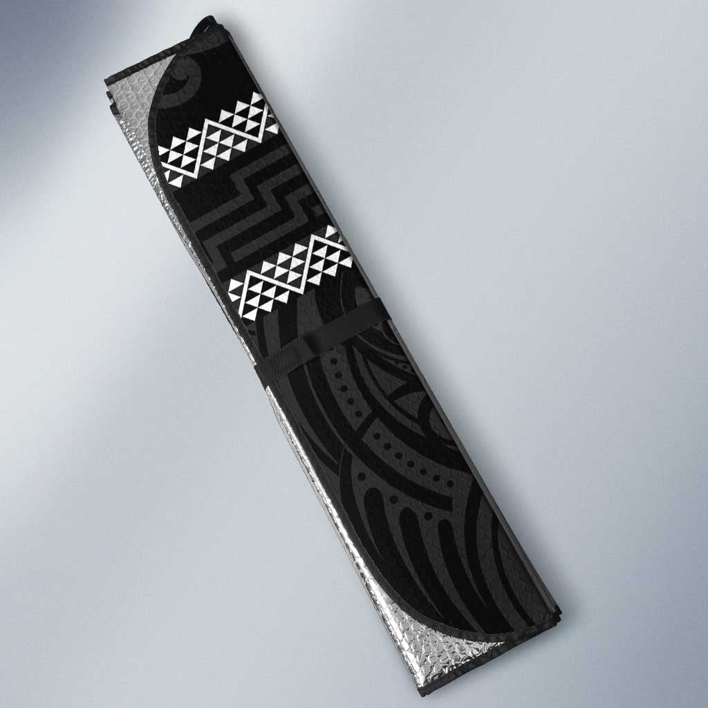Kia Ora New Zealand Auto Sun Shade Maori Language Week Pango Taniko Motif - Polynesian Pride