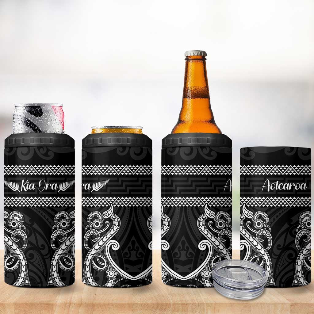 Kia Ora New Zealand 4 in 1 Can Cooler Tumbler Maori Language Week Pango Taniko Motif LT14 - Polynesian Pride