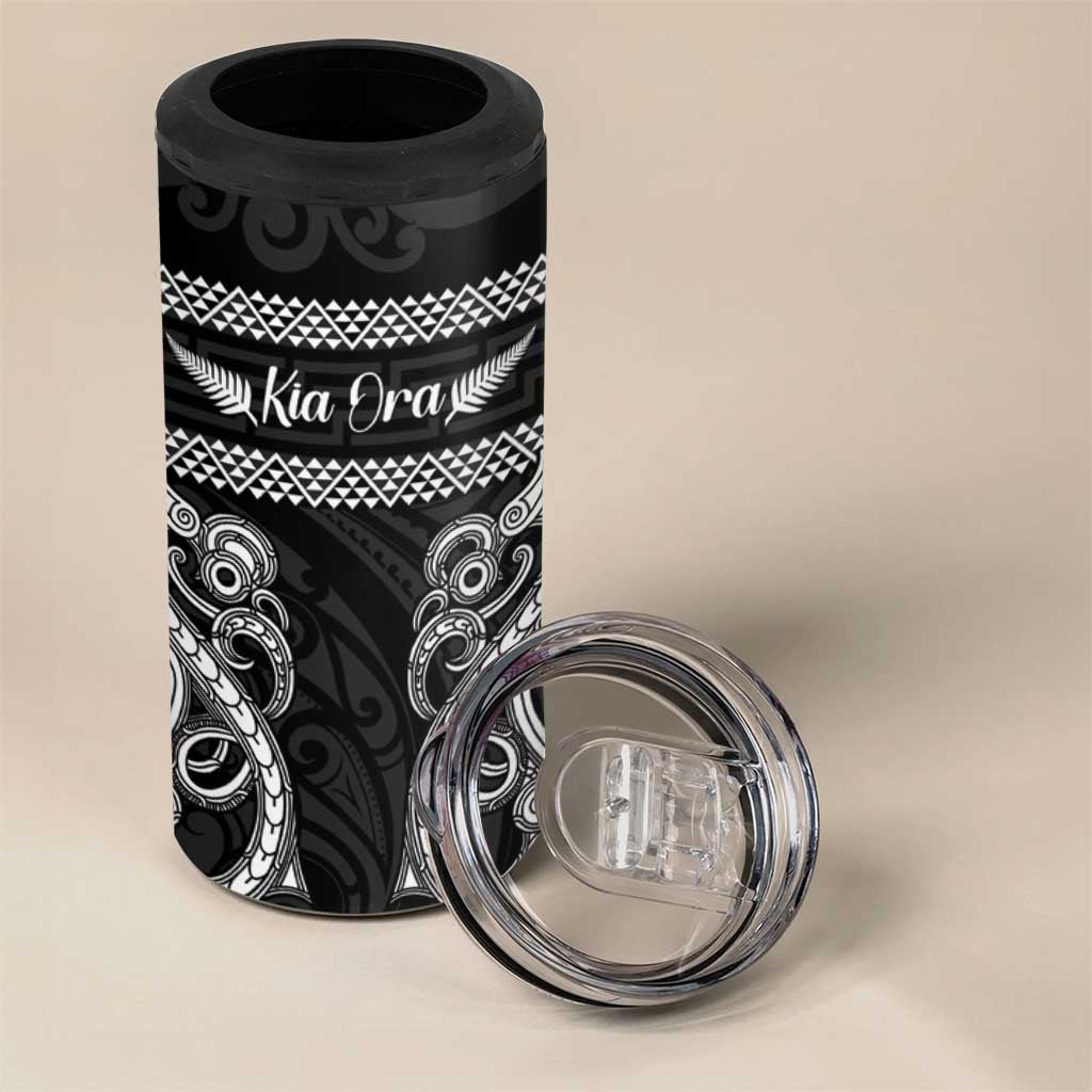 Kia Ora New Zealand 4 in 1 Can Cooler Tumbler Maori Language Week Pango Taniko Motif LT14 - Polynesian Pride