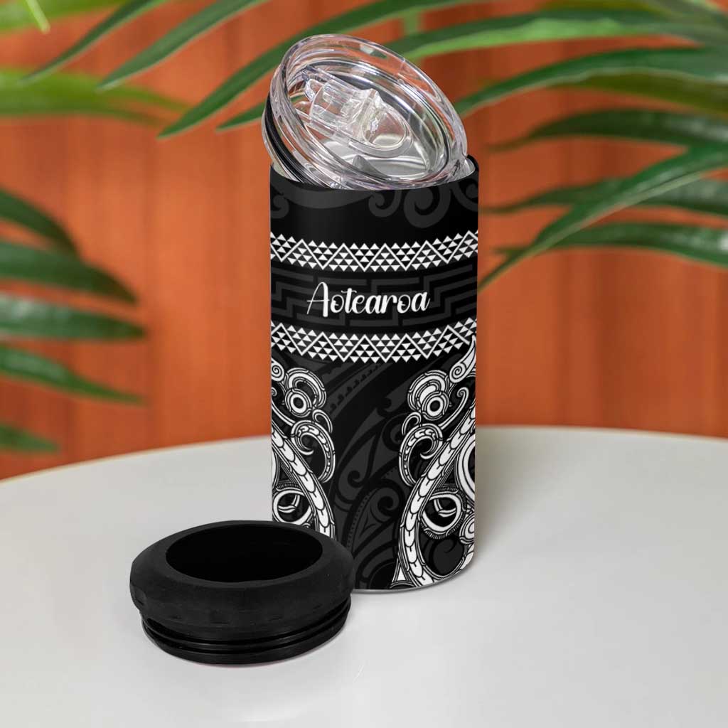 Kia Ora New Zealand 4 in 1 Can Cooler Tumbler Maori Language Week Pango Taniko Motif LT14 - Polynesian Pride