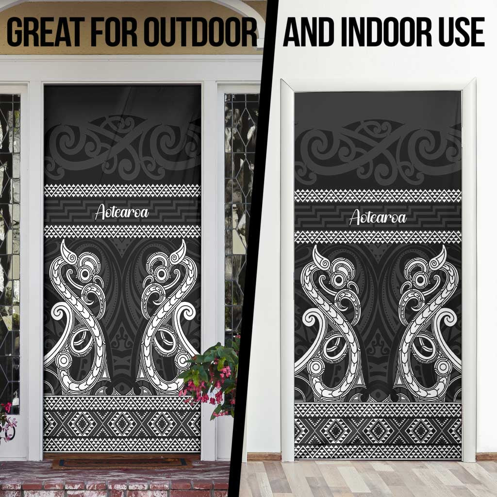 Kia Ora New Zealand Door Cover Maori Language Week Pango Taniko Motif - Polynesian Pride