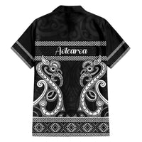 Kia Ora New Zealand Family Matching Off The Shoulder Long Sleeve Dress and Hawaiian Shirt Maori Language Week Pango Taniko Motif LT14 - Polynesian Pride