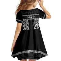 Kia Ora New Zealand Family Matching Short Sleeve Bodycon Dress and Hawaiian Shirt Maori Language Week Pango Taniko Motif LT14 - Polynesian Pride