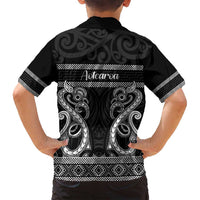 Kia Ora New Zealand Family Matching Tank Maxi Dress and Hawaiian Shirt Maori Language Week Pango Taniko Motif LT14 - Polynesian Pride