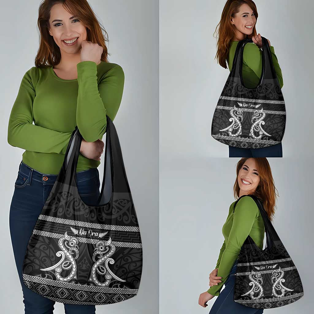 Kia Ora New Zealand Grocery Bag Maori Language Week Pango Taniko Motif - Polynesian Pride