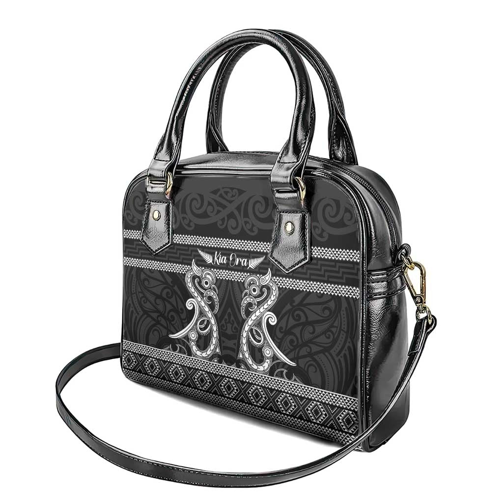 Kia Ora New Zealand Shoulder Handbag Maori Language Week Pango Taniko Motif - Polynesian Pride