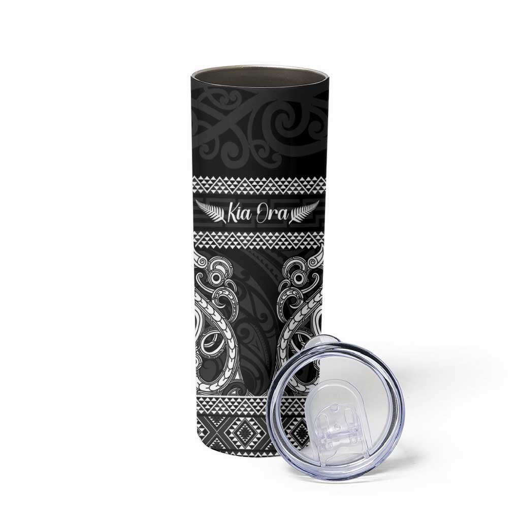 Kia Ora New Zealand Skinny Tumbler Maori Language Week Pango Taniko Motif LT14 - Polynesian Pride
