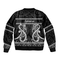 Kia Ora New Zealand Sleeve Zip Bomber Jacket Maori Language Week Pango Taniko Motif - Polynesian Pride