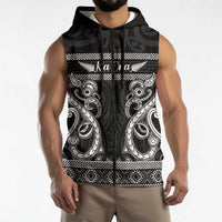 Kia Ora New Zealand Sleeveless Zip Hoodie Maori Language Week Pango Taniko Motif LT14 - Polynesian Pride