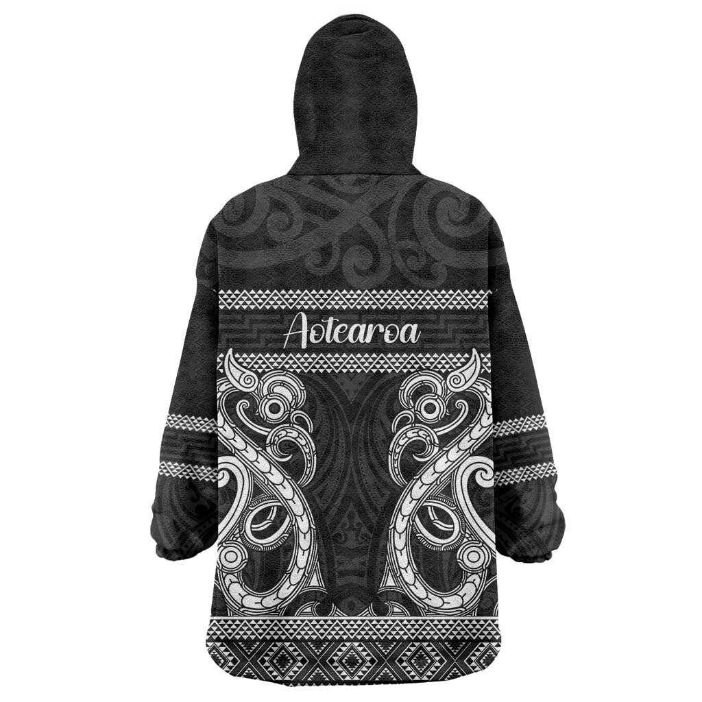 Kia Ora New Zealand Wearable Blanket Hoodie Maori Language Week Pango Taniko Motif LT14 - Polynesian Pride