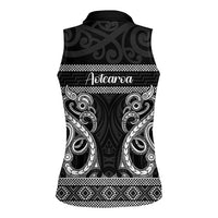 Kia Ora New Zealand Women Sleeveless Polo Shirt Maori Language Week Pango Taniko Motif LT14 - Polynesian Pride