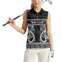 Kia Ora New Zealand Women Sleeveless Polo Shirt Maori Language Week Pango Taniko Motif LT14 - Polynesian Pride