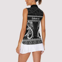 Kia Ora New Zealand Women Sleeveless Polo Shirt Maori Language Week Pango Taniko Motif LT14 - Polynesian Pride